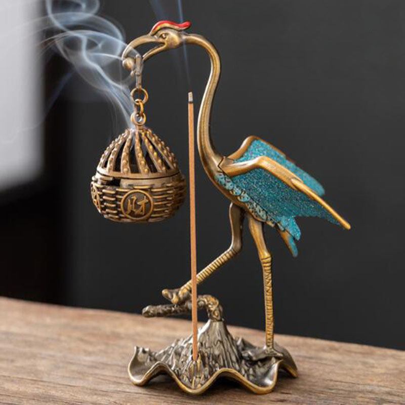Home Fragrance Lamp - Cesta colgante de grulla de Metal,