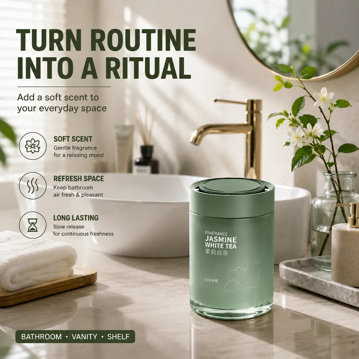 Ambientador Sólido para Auto d - Home Fragrance Jasmine & Yuzu Porcelain Diffuser reseña y precio
